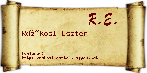 Rákosi Eszter névjegykártya